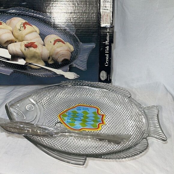 Leonard silver Crystal Fish Patter with silver plated server - Picture 2 of 5
